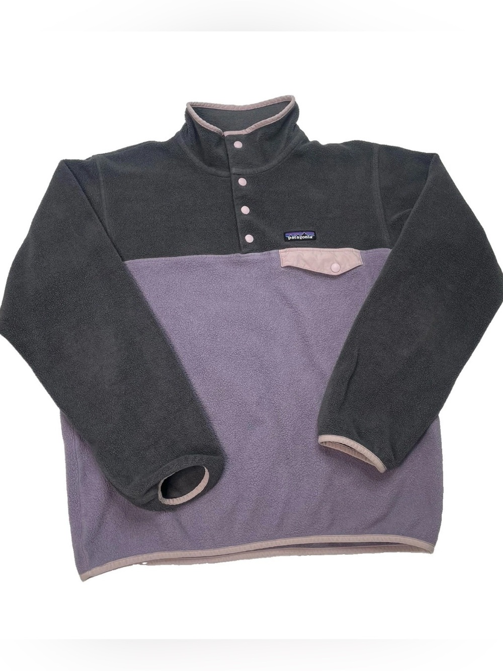 Patagonia Synchilla Snap T Fleece Pullover Womens Size M Medium Sweater Purple